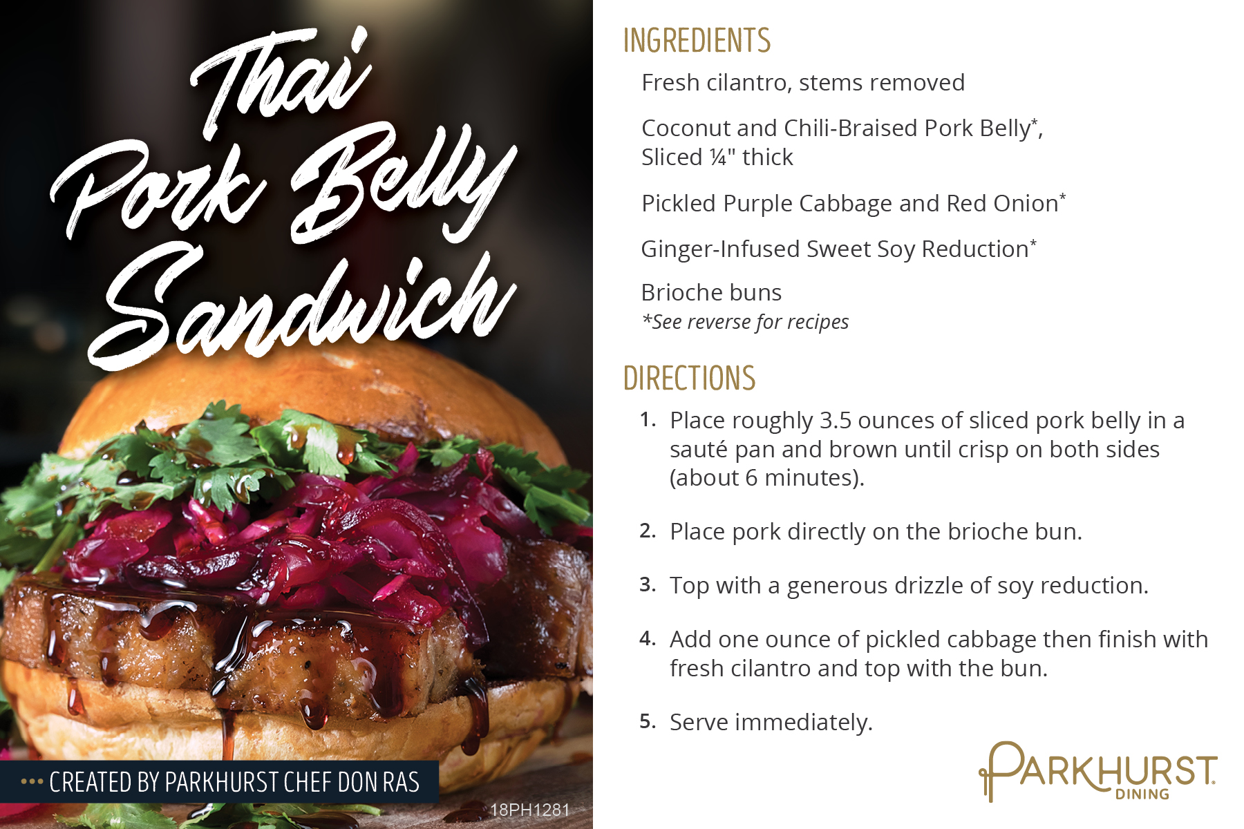 18PHK1281 June 2018 Seasonal Kit Pork RECIPE CARD