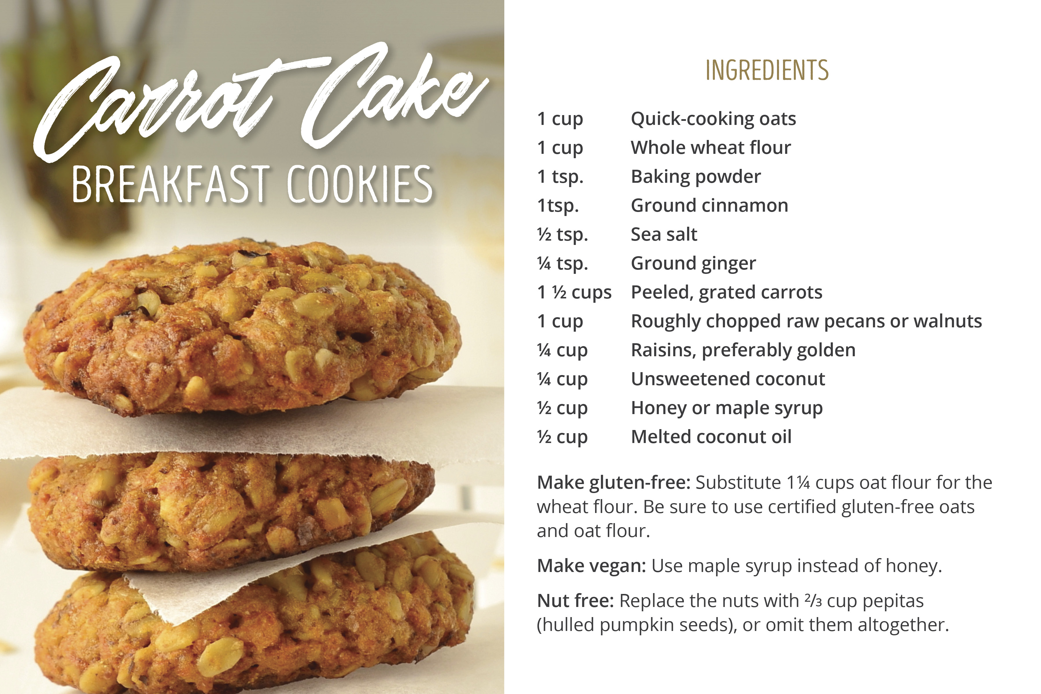 Carrot Cake Breakfast Cookies