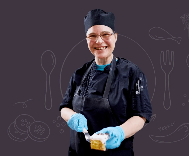 A Parkhurst chef displays her passion for food by serving a hand-crafted dessert.