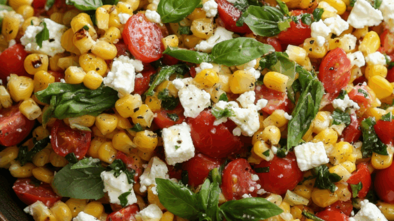 Grilled Corn, Feta, Basil Salad August Recipe of the Month Parkhurst