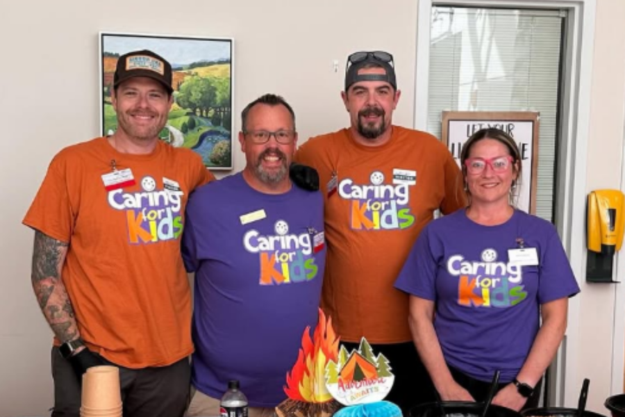 Parkhurst team members in their Caring for Kids shirt