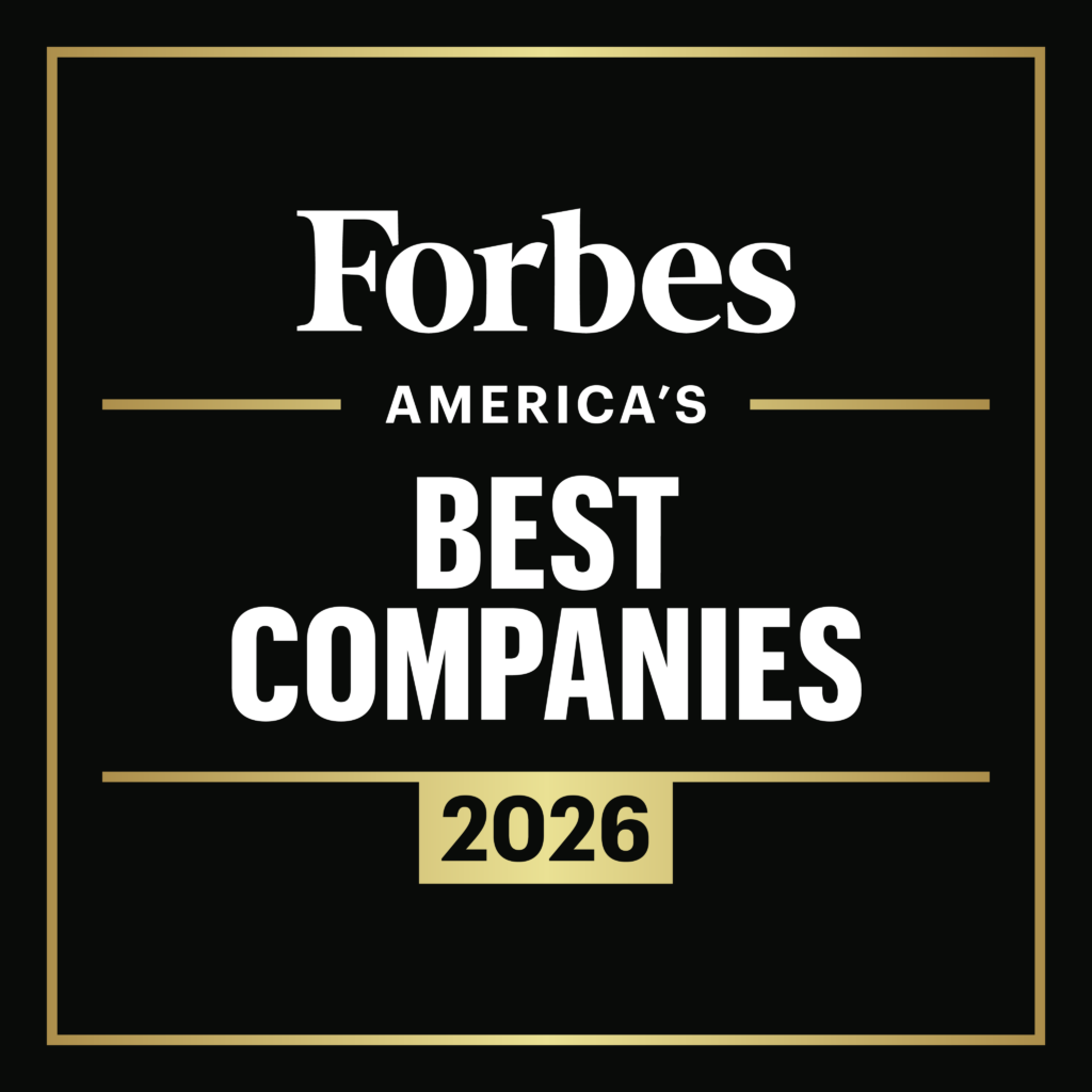 Forbes logo black emblem with the text "America's Best Companies, 2026"