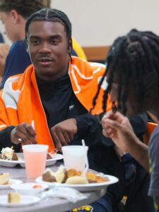 student athletes dining at Franklin College dining hall