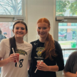 student athletes with their beverages