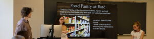 food pantry at bard - students presenting