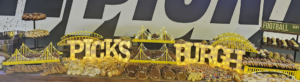 "Picksburgh" sign at Cookie Table at the NFL Draft
