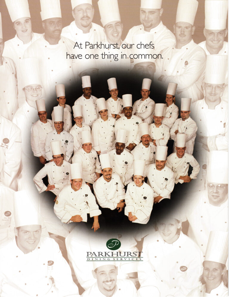 A 1986 photo of group of Parkhurst Dining chefs