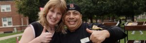 guest and chef give thumbs up