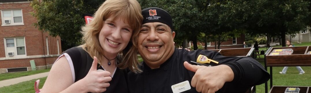 guest and chef give thumbs up