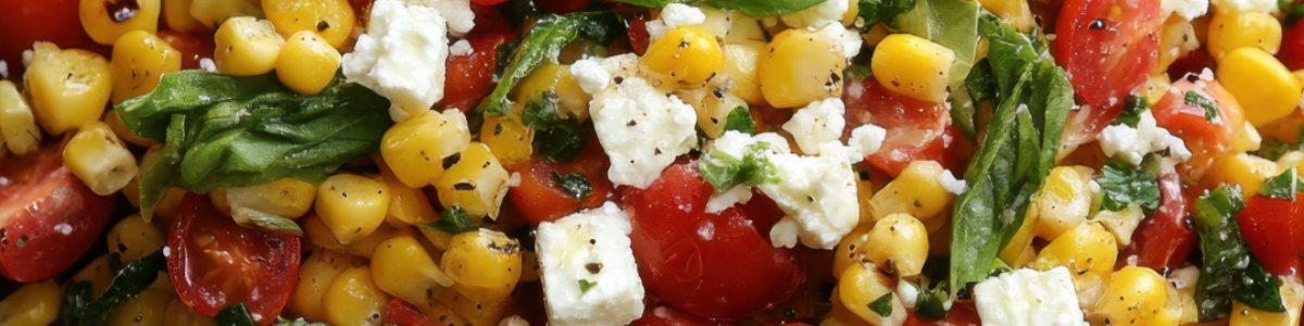 Grilled Corn, Feta, Basil Salad August Recipe of the Month Parkhurst
