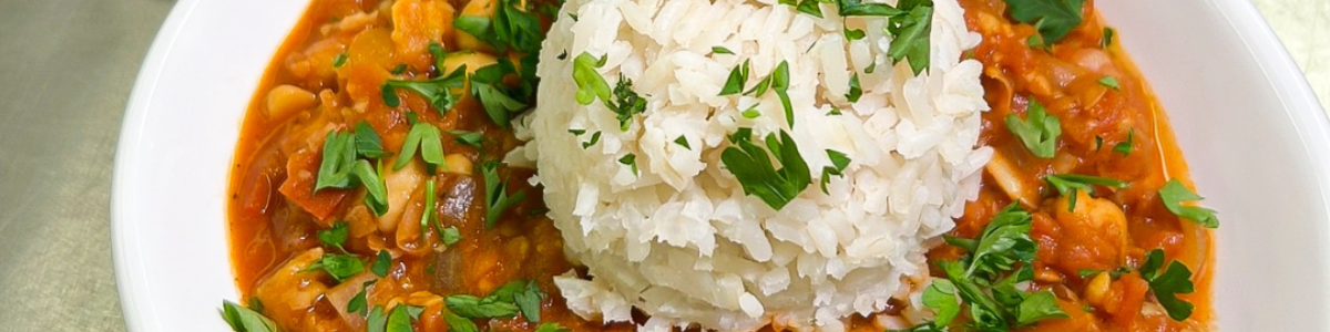 chickpea shakshuka and steamed rice