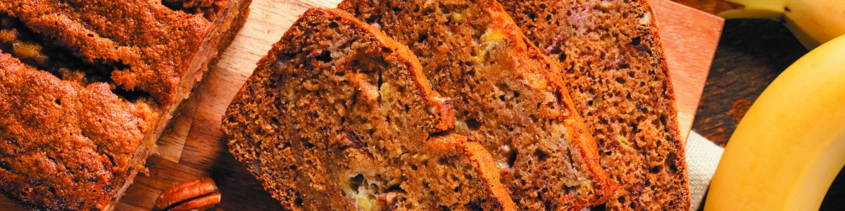 Homemade Banana Nut Bread Cut into Slices